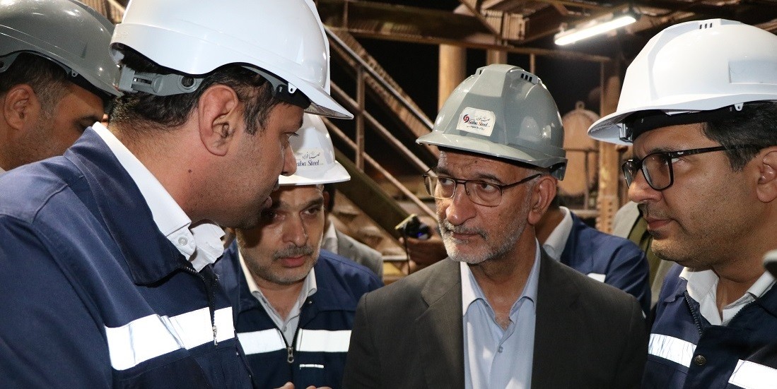 بازدید معاون وزیر صنعت، معدن و تجارت و رئیس هیأت عامل ایمیدرو از کارخانه صبا فولاد خلیج فارس